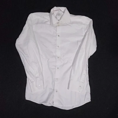 Eton Dress Shirt Mens 39-16 .5 Slim Fit White Long Sleeve Button Up Cotton Twill - Image 1 of 4