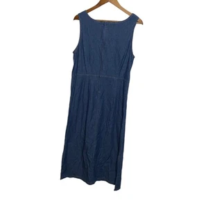 Premiere International Denim Sleeveless Sheath Dress Back Zip No Size M/L? - Picture 1 of 6