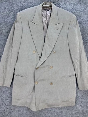 Vtg Giorgio Armani Classic Double Breasted Blazer Size 42R Gray Italy Made Lined - Image 1 of 4