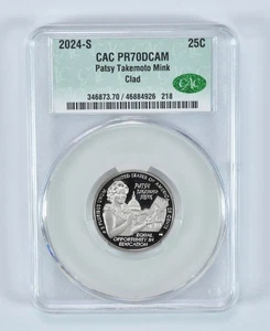 2024-S Washington Quarter Clad Patsy Takemoto Mink PR70 DCAM CAC CACg *9763 - Picture 1 of 5