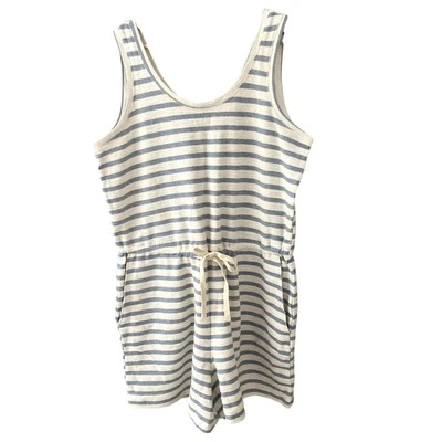 Antiguo Mameluco de Playa Azul Marino NUEVO Sin Mangas - Rayas Azules - Grande Foto 1 de 4