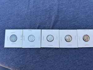 Lot 5 Merkur Groschen 1941-D, 1942, 1943-D, 1944-D, 1945-D. 90% Silber - Bild 1 von 20