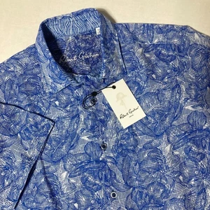 Robert Graham Kepler Linen Cotton Floral Print Short Sleeve Shirt Size Sm $198 - Picture 1 of 7