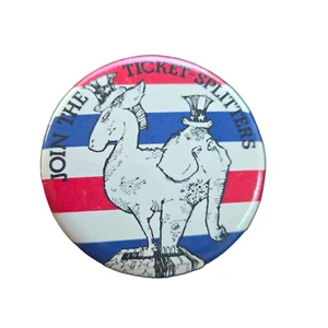 Vintage JOIN THE TICKET-SPLITTERS Political Pinback Button 1980s? - Picture 1 of 3