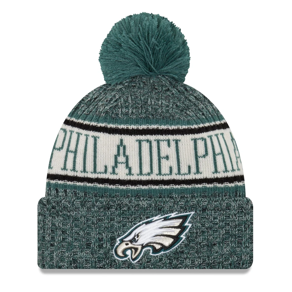 Mens Era Philadelphia Eagles 2018 NFL Official Sideline Beanie Knit Hat Cap