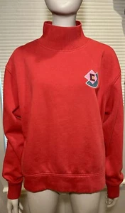 Esprit Women Red Logo Sweatshirt High Neck Retro Size XS - Picture 1 of 7
