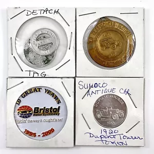 Lot of 4 Automotive Tokens Record & Detach Sunoco Bristol Harrah's Automobile - Picture 1 of 2