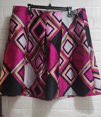  Falda plisada acampanada diseño geométrico Lane Bryant talla 20 cremallera trasera Foto 1 de 4