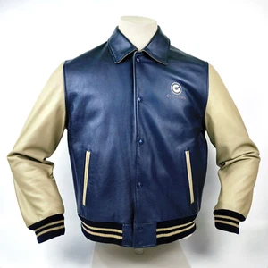 Chevignon Lederjacke dunkelblau creme Gr. M kleines Logo vorn - Bild 1 von 12