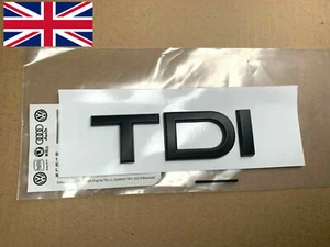 Matt Black TDI Badge OEM Style for Audi A3 A4 A5 A6 Q3 Q5 Q7 TT Quattro - Picture 1 of 2