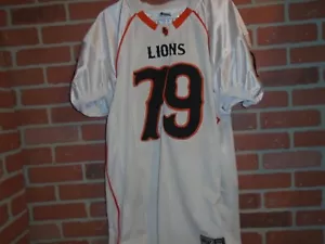 COLLEGE OF NEW JERSEY LIONS VINTAGE ANNI '90 #79 GIOCO BARKER USATO DA UOMO 2XL - Foto 1 di 6