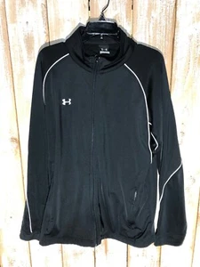 Chaqueta Under Armour Para Hombres Cremallera Completa Blanco y Negro Mezcla Poliéster/Elastano Talla XL - Imagen 1 de 5