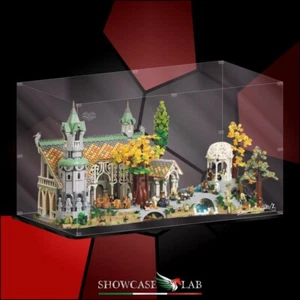 TECA IN PLEXIGLASS ACRILICO-SHOWCASE-PER SET LEGO® 10316-GRAN BURRONE-RIVENDELL - Foto 1 di 4
