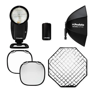 Profoto A10 Canon On Camera Flash Light with Clic Softbox 2.3 Feet Octa Bundle - Picture 1 of 7