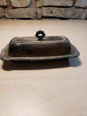 Vintage Silver Plate Covered Butter Dish With Glass Insert • 0.99$