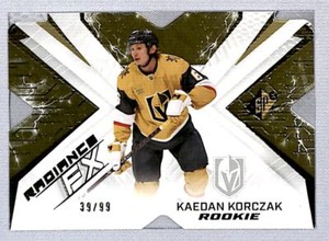 2022-23 SPx Radiance FX Gold Kaedan Korczak Rookie /99 #RFX-95 Vegas Golden