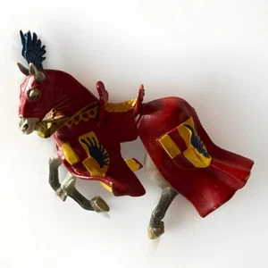 Vintage 4.5'' Figurine Medieval Knights Barded Horse Marching PVC Figure - Picture 1 of 4