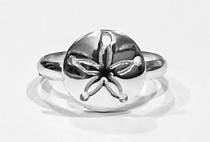 Sand Dollar New Sterling Silver Stamped .925 Smooth Beach Theme Ring Size 6 - Picture 1 of 5