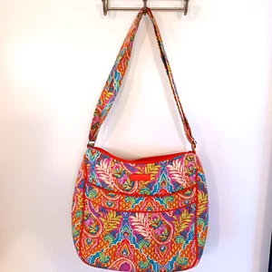 Vera Bradley Paisley In Paradise große Hipster-/Umhängetasche Schultertasche mit Reißverschluss oben - Bild 1 von 13