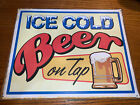 Aluminum/Tin Metal Art Sign “Ice Cold Beer on Tap”