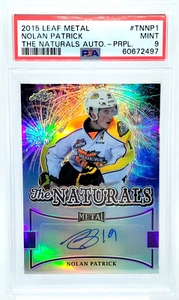PSA 9 /10 Nolan Patrick Auto 2015 Leaf Metal NATURALS Purple MINT Autograph SP - Picture 1 of 2