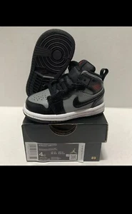 Nike Air Jordan 1 Mid (TD) Kilroy schwarz/rot-grau Kleinkind Schuhe 640735-096 Größe 4 - Bild 1 von 1