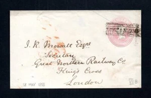 1d SOBRE PAPELERÍA POSTAL USADO EN 1855 CON CANCELACIÓN LOCAL ESCOCESA - Imagen 1 de 2