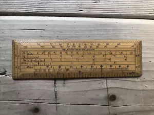 More details for vintage wooden ruler protractor 6 inches relfe brothers ltd london