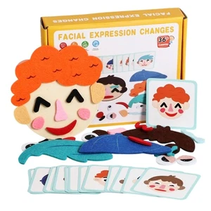 Emotion Recognition Toy Reusable Felt Face Parts For Preschool Learning - Picture 1 of 8