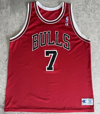 CAMISETA VINTAGE TONI KUKOC CHICAGO BULLS CHAMPION ROJA NBA 52 XXL TALLA RARA Foto 1 de 4