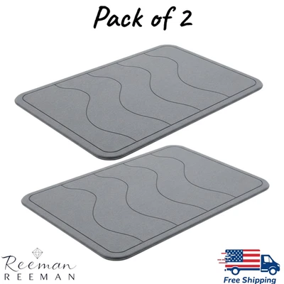 Stone Bath Mat Diatomaceous Earth Non Slip Super Absorbent Bath Mat (Pack of 2) - Image 1 of 4