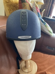 Junior Champion X-Air Plus Navy Jockey Skull Hat Size 1.5 Or 55-56 PAS 015 Vgc - Picture 1 of 15