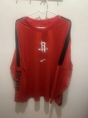 Camisa de manga larga roja Nike Dri Fit Houston Rockets 3XL para hombre Foto 1 de 4