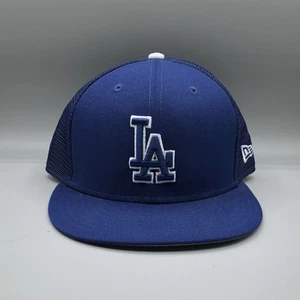 New Era Los Angeles Dodgers Trucker Fitted Mütze Cap Mesh MLB Herren Größe 7 3/8 Blau - Bild 1 von 8