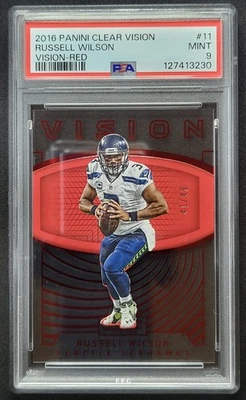 2016 PANINI CLEAR VISION VISION 11 🏈🏈 RUSSELL WILSON RED SP /49 - Image 1 of 3