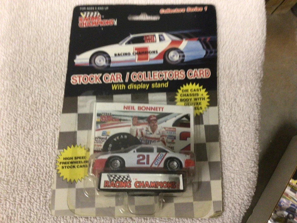 Tarjeta de coleccionista Neil Bonnett #21 Citgo Racing Champions 1989 Stock Car 1:64 Foto 1 de 1