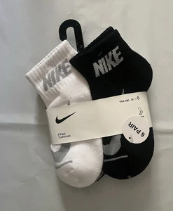 NIKE Socks Ankle Cushioned School Everyday Kids 6 Pair Shoe Size 10C-3Y MULTI - Picture 1 of 2