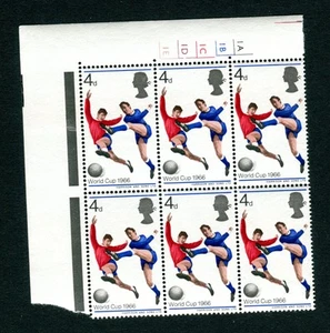 1966 Football Cylinder Block 4d Players. World Cup UM. SG 693 - Picture 1 of 1