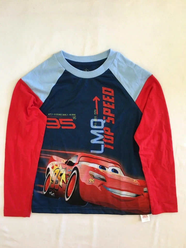 NWT Disney Store Cars Lightning McQueen Boys Shirt Top Red Blue 5/6,7/8 - Image 1 of 1