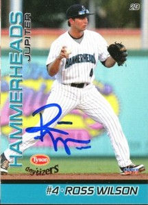 2013 Jupiter Hammerheads ROSS WILSON Signed Card autograph AUTO marlins