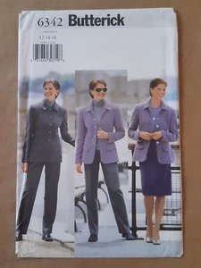 BUTTERICK PATTERN - 6342 LADIES JACKET STRAIGHT SKIRT TAPERED PANTS 12-16 UNCUT - Picture 1 of 2