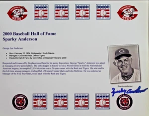 Sparky Anderson (d.2010) Tigers Signed Autographed 8x10 HOF Induction Photo - Picture 1 of 3