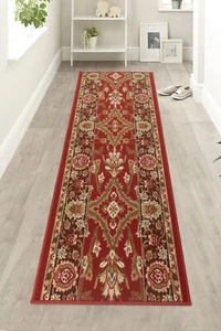 Alfombra antibacteriana roja antideslizante clásica oriental tamaño personalizado 26""/31""/36"" W - Imagen 1 de 3