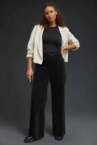 NWT Maeve The Colette Corduroy Wide Leg Pants Plus Size 24W Black #7C411 - Picture 1 of 11