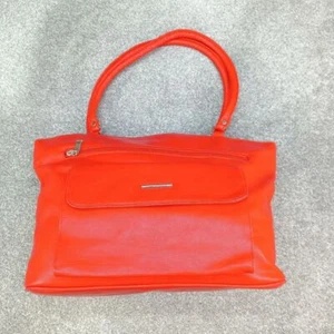 ROTE LEDER Y2K HANDTASCHE SCHULTERTASCHE TRAGEN DOPPELREISSVERSCHLUSS - Bild 1 von 6