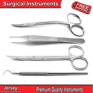Surgical Goldman Fox Tissue Scissor Thumb Dressing Tweezers Dental Probe CE - Picture 1 of 5