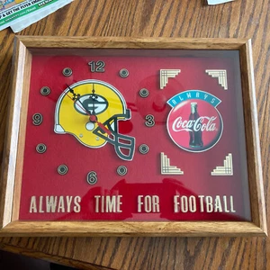 Reloj de pared vintage enmarcado Coca Cola Green Bay Packers, probado/funcionando rara Coca-Cola - Imagen 1 de 10