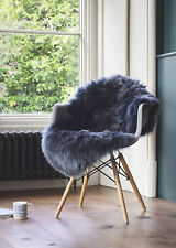 Eco Tanned Luxury Navy Blue Sheepskin Rug Floor Covering New Zealand Sourced