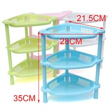 3 Tier Plastic Corner Organizer Caddy Shelf Room Bathroom Storage Rack Holder ~
