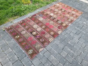 Patchwork Turkish rug 81x185 cm Vintage Boho Handmade Home Decor - Picture 1 of 11